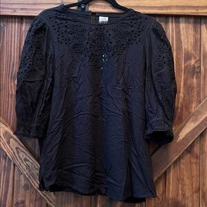 Matilda Jane Good Hart Black Eyelet Blouse